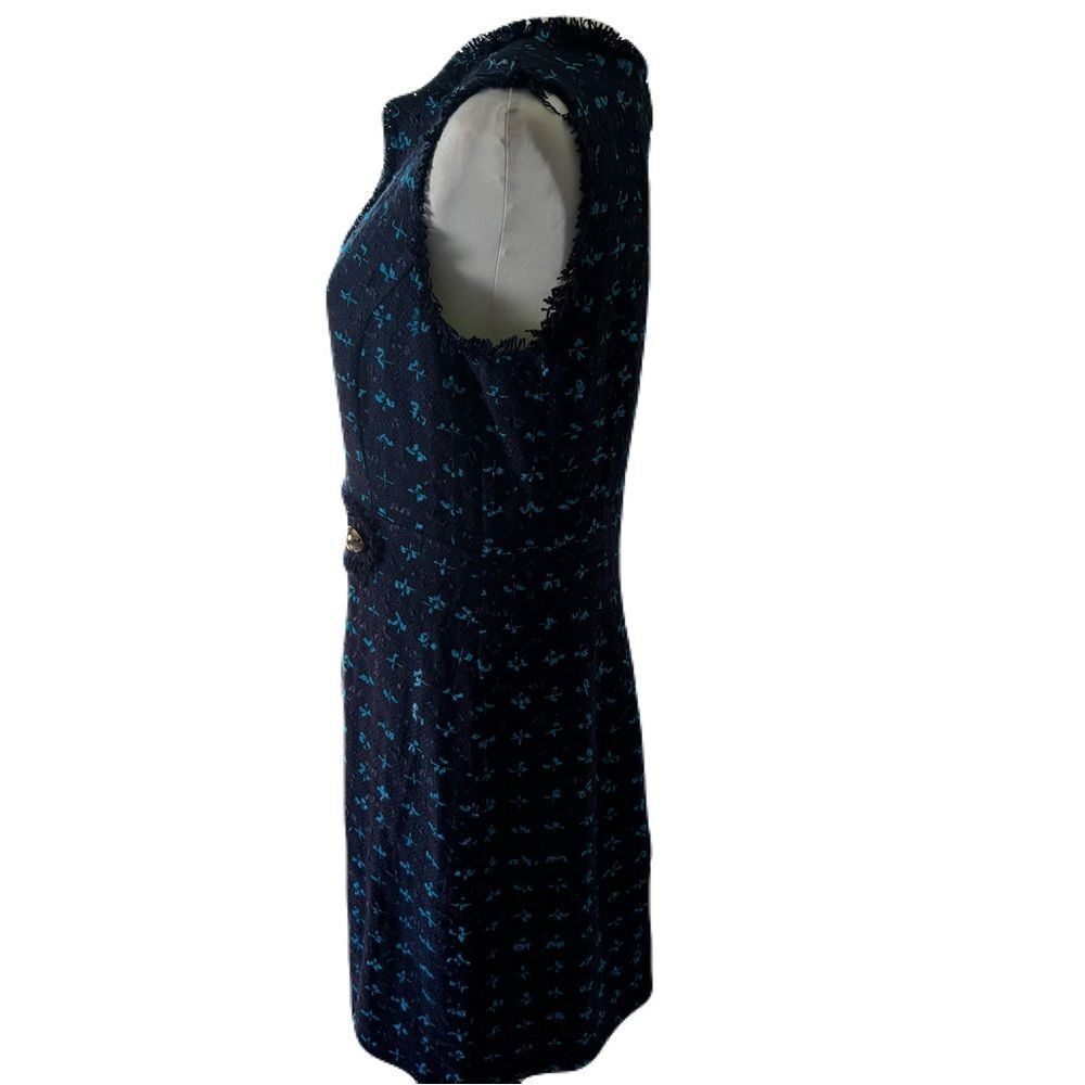 Sail to Sable NWT Navy Blue Tweed Dress Size 10 Gold Button Detail - Picture 3 of 10